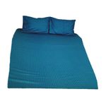 Casa si Gradina - Textile si covoare - Lenjerii de pat - Seturi de lenjerie - Set lenjerie de pat dublu, cearsaf de pat, 2 fete de perna, damasc, Turcoaz - Infinity.ro