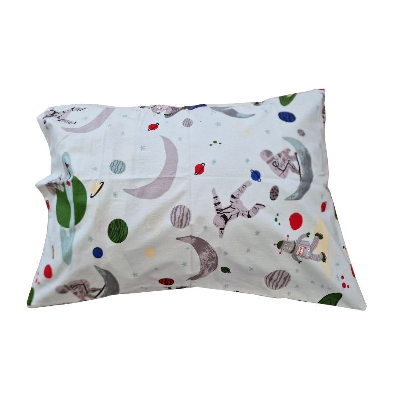 Casa si Gradina - Textile si covoare - Lenjerii de pat - Fete de perna - Set 2 fete de perna, Planete ARIALE, 50x70cm, bumbac ranforce, Multicolor - Infinity.ro