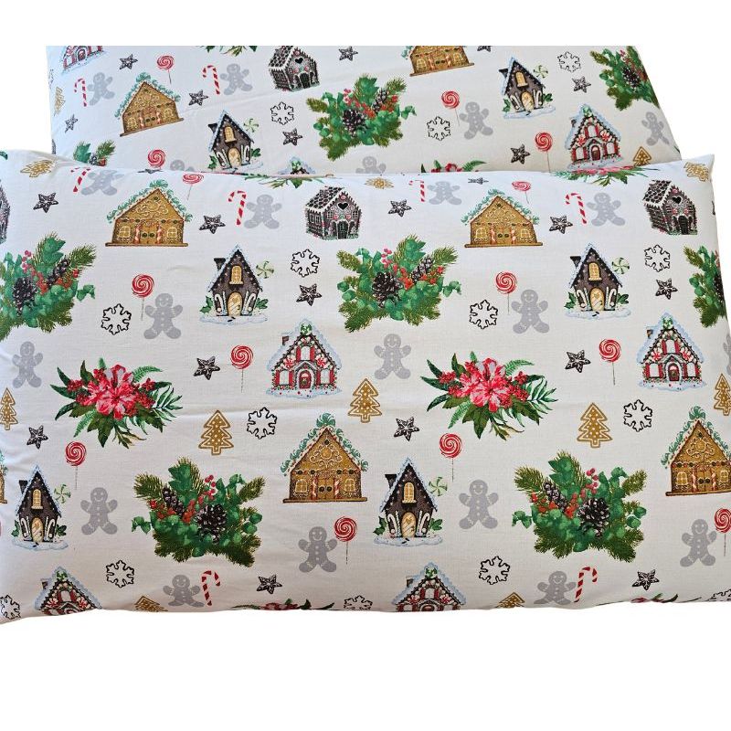 Casa si Gradina - Textile si covoare - Lenjerii de pat - Fete de perna - Set 2 fete de perna Craciun, Ginger Classic ARIALE, 50x70cm, bumbac ranforce, Multicolor - Infinity.ro