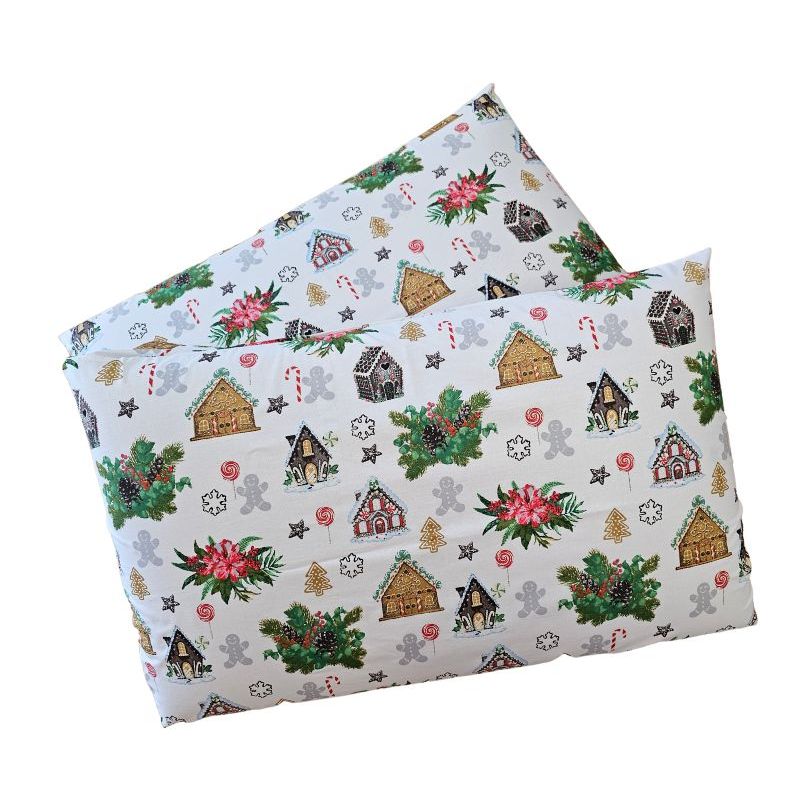 Casa si Gradina - Textile si covoare - Lenjerii de pat - Fete de perna - Set 2 fete de perna Craciun, Ginger Classic ARIALE, 50x70cm, bumbac ranforce, Multicolor - Infinity.ro