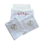 Casa si Gradina - Textile si covoare - Lenjerii de pat - Seturi de lenjerie - Lenjerie de pat brodata Family by Ariale, pentru 2 persoane, 4 piese, bumbac ranforce, 200 x220 cm, Alb - Infinity.ro