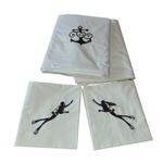 Casa si Gradina - Textile si covoare - Lenjerii de pat - Seturi de lenjerie - Lenjerie de pat brodata Sea Lovers by Ariale, pentru 2 persoane, 4 piese, bumbac ranforce, 200 x220 cm - Infinity.ro