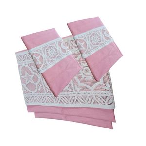 Lenjerie de pat Dulce Visare Ariale, pentru 2 persoane, 4 piese, bumbac ranforce, Roz