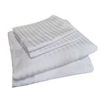 Casa si Gradina - Textile si covoare - Lenjerii de pat - Seturi de lenjerie - Lenjerie de pat pentru 2 persoane, 4 piese, damasc satinat, Alb - Infinity.ro