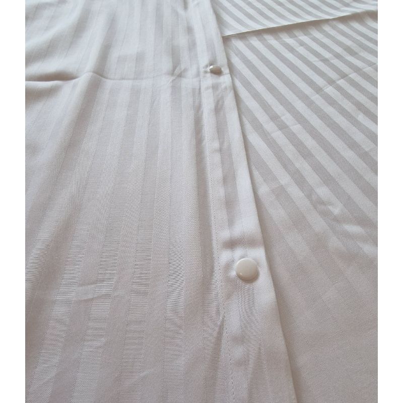 Casa si Gradina - Textile si covoare - Lenjerii de pat - Seturi de lenjerie - Lenjerie de pat pentru 2 persoane, 4 piese, damasc satinat, cearceaf de pat cu elastic 180 x 200 x 25, Alb - Infinity.ro