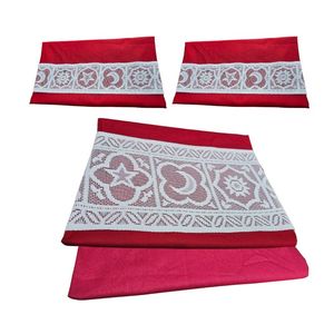 Lenjerie de pat Dulce Visare Ariale, pentru 2 persoane, 4 piese, bumbac ranforce, Rosu