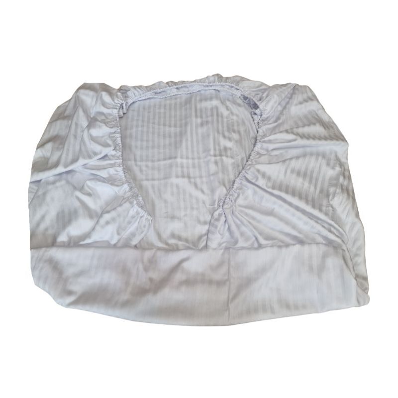 Casa si Gradina - Textile si covoare - Lenjerii de pat - Seturi de lenjerie - Lenjerie de pat pentru 2 persoane, 4 piese, damasc satinat, cearceaf de pat cu elastic 180 x 200 x 25, Alb - Infinity.ro