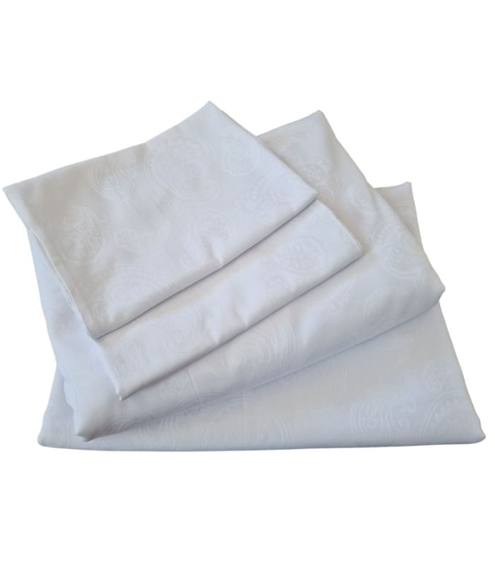 Set lenjerie de pat pentru 2 persoane, 4 piese, Jaquard ARIALE, bumbac, Alb