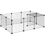 Petshop - Accesorii petshop - Culcusuri si custi - Tarcuri si colivii - Tarc pentru animale mici de companie, 24 elemente, Negru - Infinity.ro