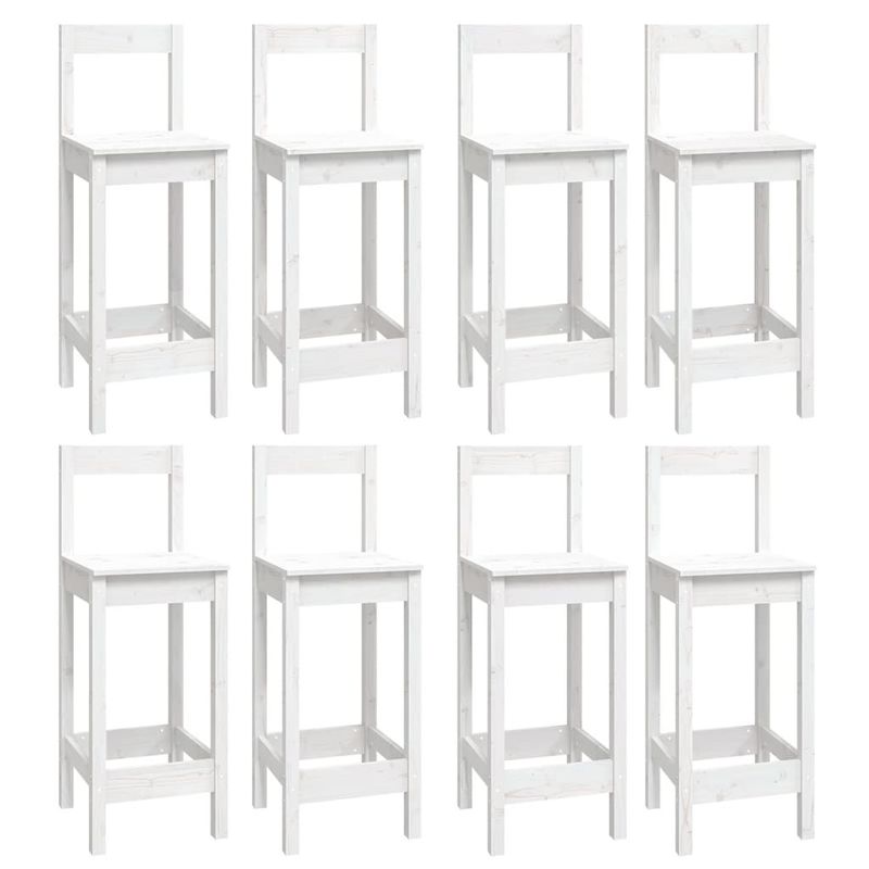 Casa si Gradina - Mobilier - Seturi de mobilier - Seturi bucatarie - Set mobilier de bar, 9 piese, alb, lemn masiv de pin - Infinity.ro
