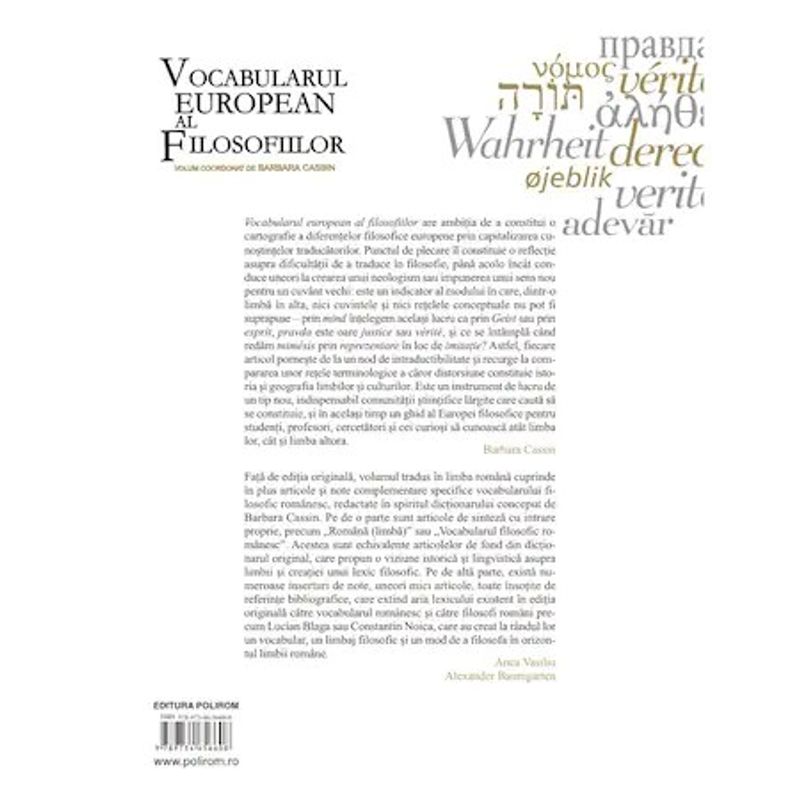 Carti si Birotica - Carti - Stiinte sociale si politica - Vocabularul european al filosofiilor, Barbara Cassin - Infinity.ro