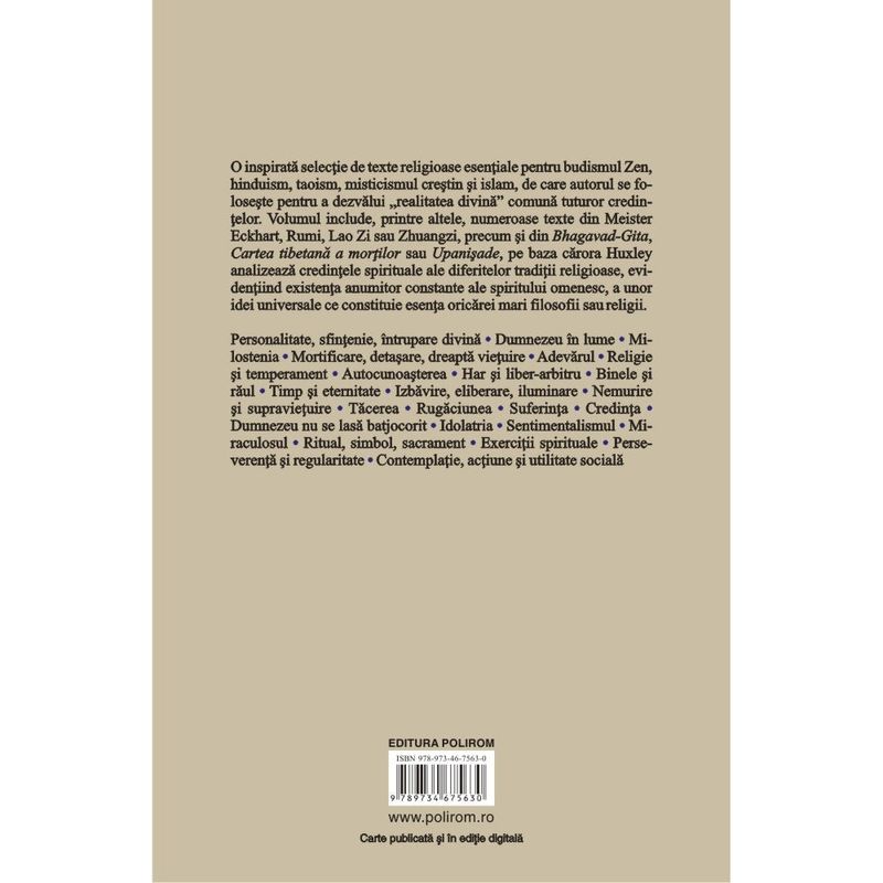 Carti si Birotica - Carti - Stiinte sociale si politica - Filosofia perena, Aldous Huxley - Infinity.ro