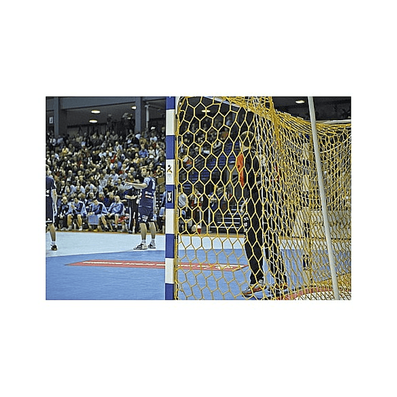 Sport si Outdoor - Sporturi de echipa - Handbal - Set 2 plase porti handbal Huck 3x2 m WM,  fir 5 mm fara nod, culoare galbena - Infinity.ro