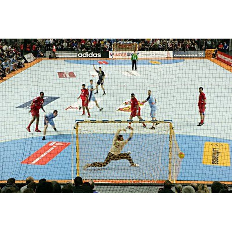 Sport si Outdoor - Sporturi de echipa - Handbal - Set 2 plase porti handbal Huck 3x2 m WM,  fir 5 mm fara nod, culoare galbena - Infinity.ro