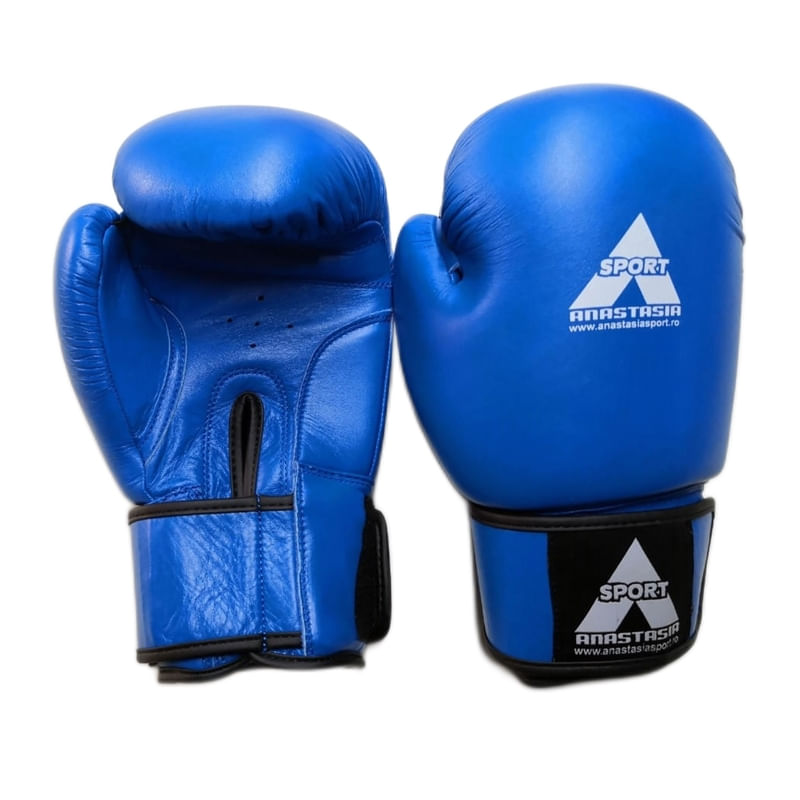 Manusi box lupta Anastasia, piele naturala, albastre, 14 OZ