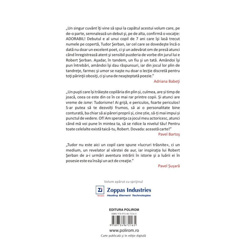 Carti si Birotica - Carti - Medicina si sanatate - Tata, eu glumesc serios! - Tudor Serban la vorba cu Robert Serban - Infinity.ro