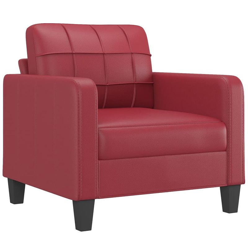 Casa si Gradina - Mobilier - Scaune si fotolii - Fotolii - Fotoliu canapea cu taburet, rosu vin, 60 cm, piele ecologica - Infinity.ro