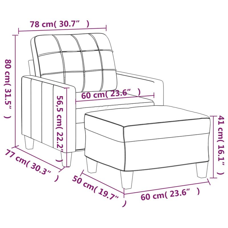 Casa si Gradina - Mobilier - Scaune si fotolii - Fotolii - Fotoliu canapea cu taburet, rosu vin, 60 cm, piele ecologica - Infinity.ro