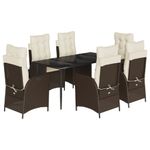 Casa si Gradina - Gradina si terasa - Mobilier exterior - Seturi mobila gradina - Set mobilier de gradina cu perne, 7 piese, maro, poliratan - Infinity.ro