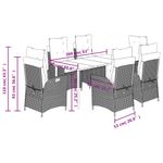 Casa si Gradina - Gradina si terasa - Mobilier exterior - Seturi mobila gradina - Set mobilier de gradina cu perne, 7 piese, maro, poliratan - Infinity.ro