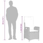 Casa si Gradina - Gradina si terasa - Mobilier exterior - Scaune si sezlonguri gradina - Scaune de gradina rabatabile, 2 buc., cu perne, maro, poliratan - Infinity.ro