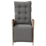 Casa si Gradina - Gradina si terasa - Mobilier exterior - Scaune si sezlonguri gradina - Scaun de gradina rabatabil cu suport picioare mix bej poliratan - Infinity.ro