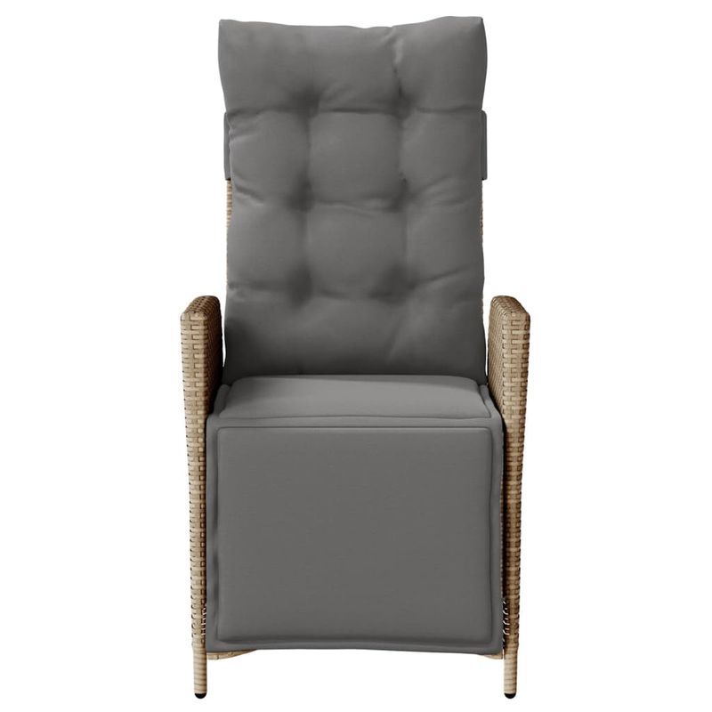 Casa si Gradina - Gradina si terasa - Mobilier exterior - Scaune si sezlonguri gradina - Scaun de gradina rabatabil cu suport picioare mix bej poliratan - Infinity.ro