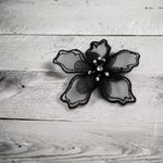 Casa si Gradina - Decoratiuni - DIY - Articole mercerie - Floare textila cu margele pentru decorare haine, diametru 8 cm, Negru - Infinity.ro
