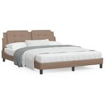 Casa si Gradina - Mobilier - Paturi si accesorii - Paturi - Cadru pat cu lumini LED, cappuccino, 160x200 cm piele ecologica - Infinity.ro