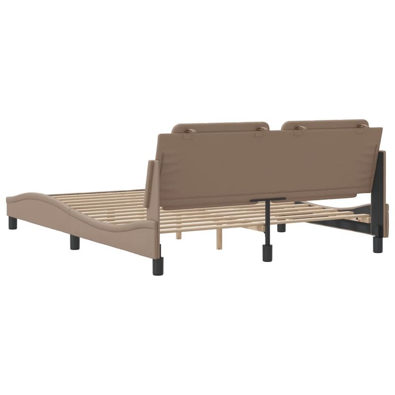 Casa si Gradina - Mobilier - Paturi si accesorii - Paturi - Cadru pat cu lumini LED, cappuccino, 160x200 cm piele ecologica - Infinity.ro