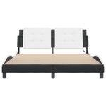 Casa si Gradina - Mobilier - Paturi si accesorii - Paturi - Cadru de pat cu LED, alb si negru, 160x200 cm, piele ecologica - Infinity.ro