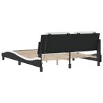 Casa si Gradina - Mobilier - Paturi si accesorii - Paturi - Cadru de pat cu LED, alb si negru, 160x200 cm, piele ecologica - Infinity.ro