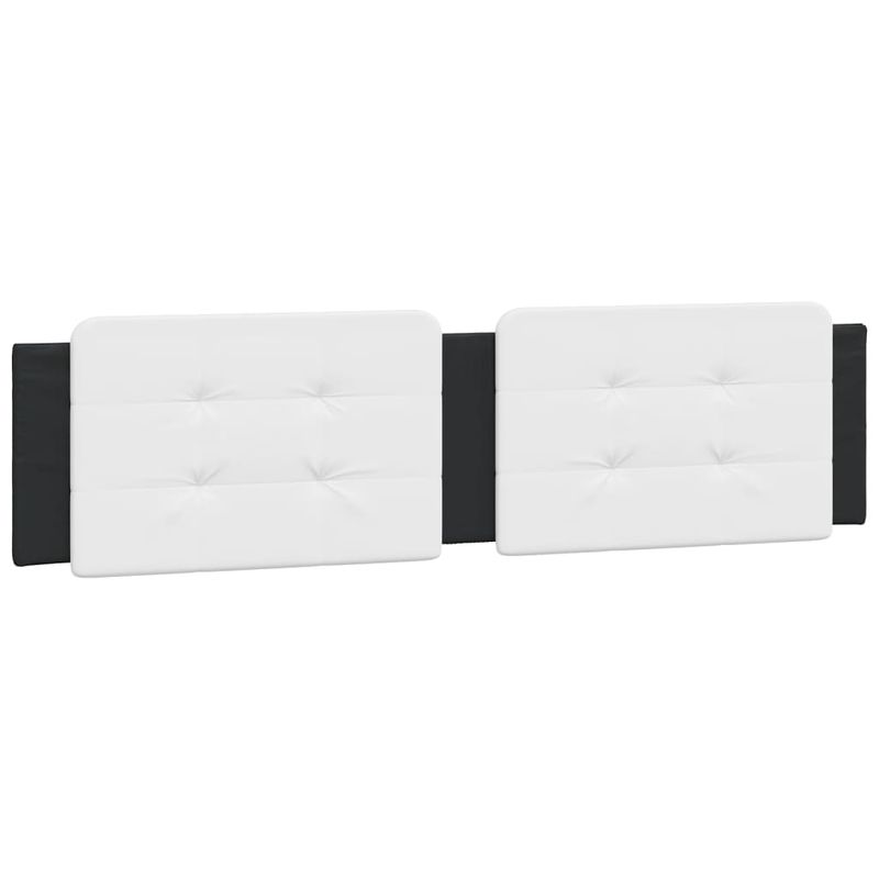 Casa si Gradina - Mobilier - Paturi si accesorii - Paturi - Cadru de pat cu LED, alb si negru, 160x200 cm, piele ecologica - Infinity.ro