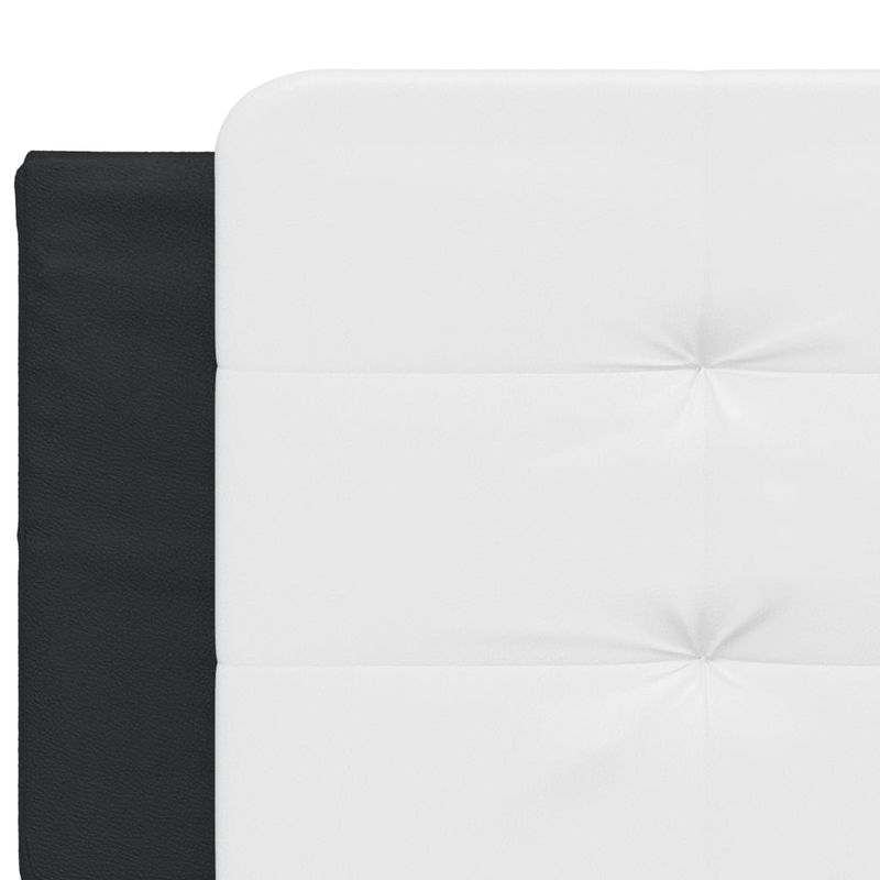 Casa si Gradina - Mobilier - Paturi si accesorii - Paturi - Cadru de pat cu LED, alb si negru, 160x200 cm, piele ecologica - Infinity.ro