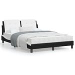 Casa si Gradina - Mobilier - Paturi si accesorii - Paturi - Cadru de pat cu tablie, negru/alb, 120x200 cm, piele ecologica - Infinity.ro