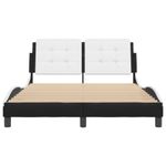 Casa si Gradina - Mobilier - Paturi si accesorii - Paturi - Cadru de pat cu tablie, negru/alb, 120x200 cm, piele ecologica - Infinity.ro