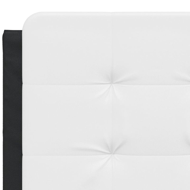 Casa si Gradina - Mobilier - Paturi si accesorii - Paturi - Cadru de pat cu tablie, negru/alb, 120x200 cm, piele ecologica - Infinity.ro