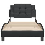 Casa si Gradina - Mobilier - Paturi si accesorii - Paturi - Cadru de pat cu tablie, negru, 100x200 cm, piele ecologica - Infinity.ro