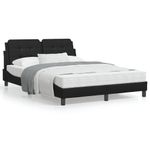 Casa si Gradina - Mobilier - Paturi si accesorii - Paturi - Cadru de pat cu tablie, negru, 140x190 cm, piele ecologica - Infinity.ro