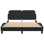 Casa si Gradina - Mobilier - Paturi si accesorii - Paturi - Cadru de pat cu tablie, negru, 140x190 cm, piele ecologica - Infinity.ro