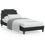 Casa si Gradina - Mobilier - Paturi si accesorii - Paturi - Cadru de pat cu tablie, negru, 90x200 cm, piele ecologica - Infinity.ro