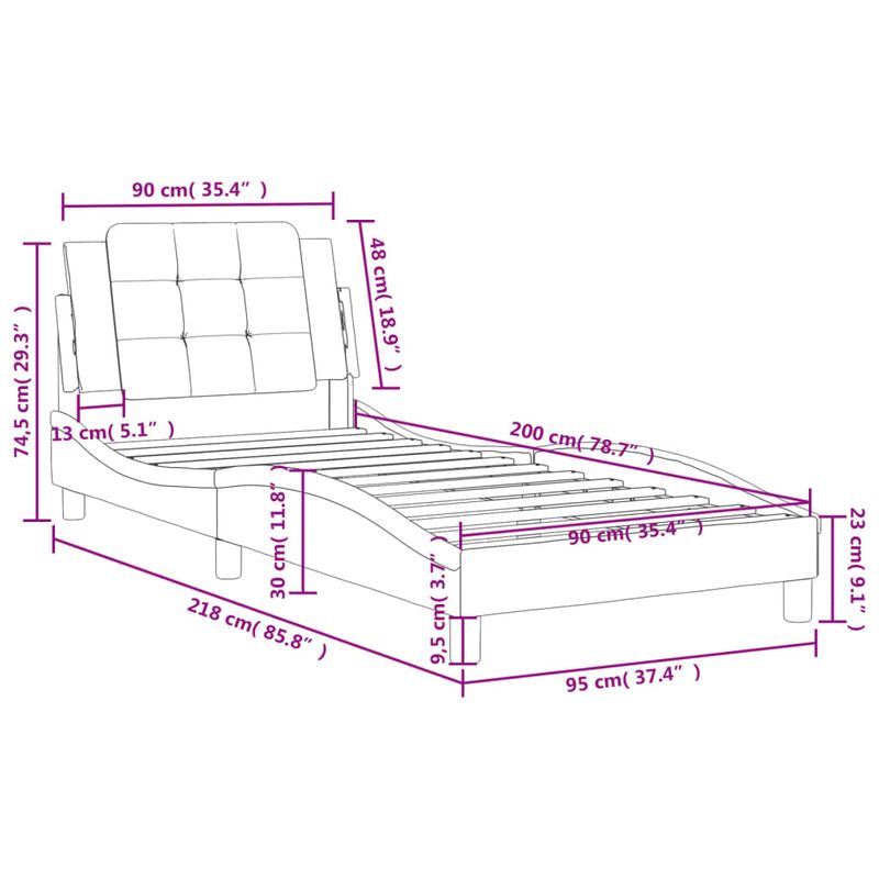 Casa si Gradina - Mobilier - Paturi si accesorii - Paturi - Cadru de pat cu tablie, negru, 90x200 cm, piele ecologica - Infinity.ro