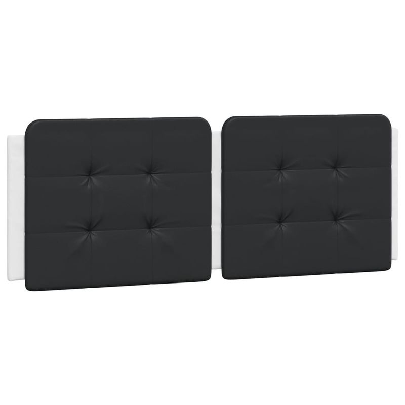 Casa si Gradina - Mobilier - Paturi si accesorii - Paturi - Pat cu saltea, alb si negru, 140x200 cm, piele ecologica - Infinity.ro