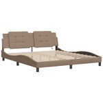 Casa si Gradina - Mobilier - Paturi si accesorii - Paturi - Cadru de pat cu LED, cappuccino, 180x200 cm, piele ecologica - Infinity.ro