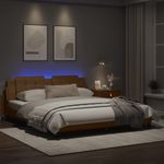 Casa si Gradina - Mobilier - Paturi si accesorii - Paturi - Cadru de pat cu LED, cappuccino, 180x200 cm, piele ecologica - Infinity.ro