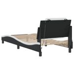 Casa si Gradina - Mobilier - Paturi si accesorii - Paturi - Cadru de pat cu lumini LED negru/alb 90x200 cm piele ecologica - Infinity.ro