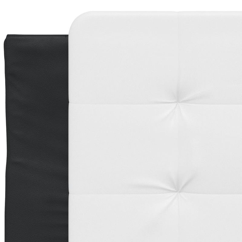 Casa si Gradina - Mobilier - Paturi si accesorii - Paturi - Cadru de pat cu lumini LED negru/alb 90x200 cm piele ecologica - Infinity.ro