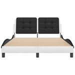 Casa si Gradina - Mobilier - Paturi si accesorii - Paturi - Cadru de pat lumini LED, alb/negru, 140x190 cm, piele ecologica - Infinity.ro