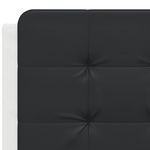 Casa si Gradina - Mobilier - Paturi si accesorii - Paturi - Cadru de pat lumini LED, alb/negru, 140x190 cm, piele ecologica - Infinity.ro