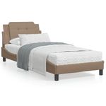Casa si Gradina - Mobilier - Paturi si accesorii - Paturi - Cadru de pat cu lumini LED cappuccino 80x200 cm piele ecologica - Infinity.ro